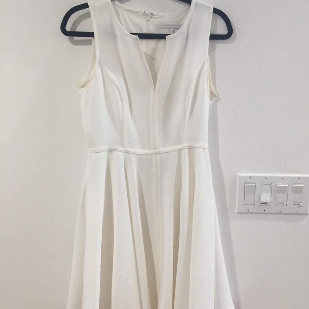 Black Halo white A-line dress